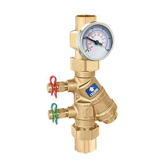 Caleffi 128448AFC FlowCal†™ 1/2" SWT w/Ports, Check, Gauge Low Lead