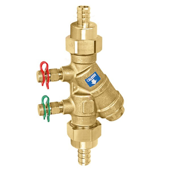 Caleffi 128744A 000 128 Dual union Y-strainer 1/2" Pex Crimp, w/PT ports Low Lead