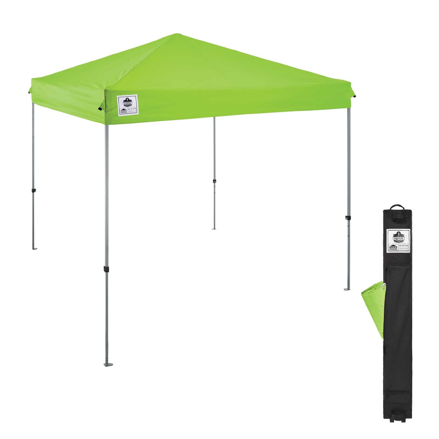 Shax 6010 Pallet of 25 Lime Lightweight Pop-Up Tent - 10ft x 10ft