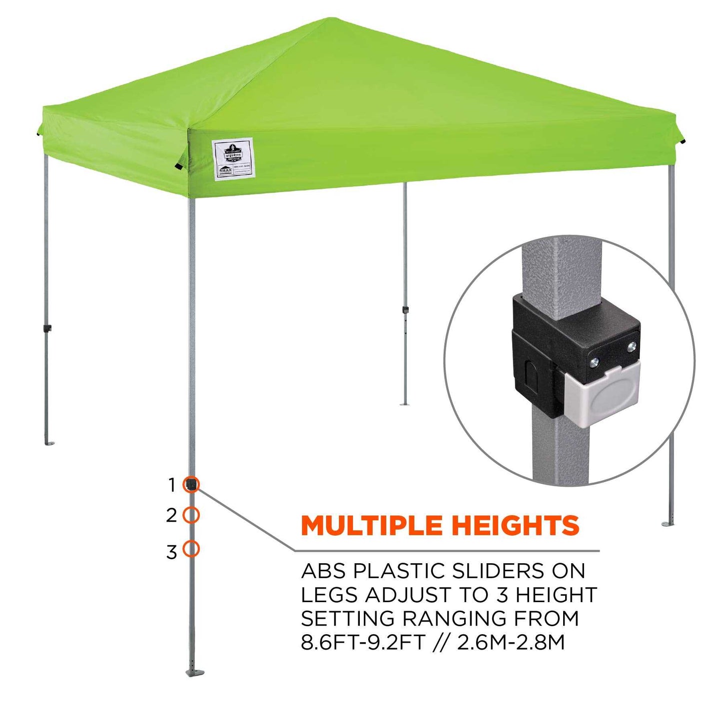 Shax 6010 Pallet of 25 Lime Lightweight Pop-Up Tent - 10ft x 10ft