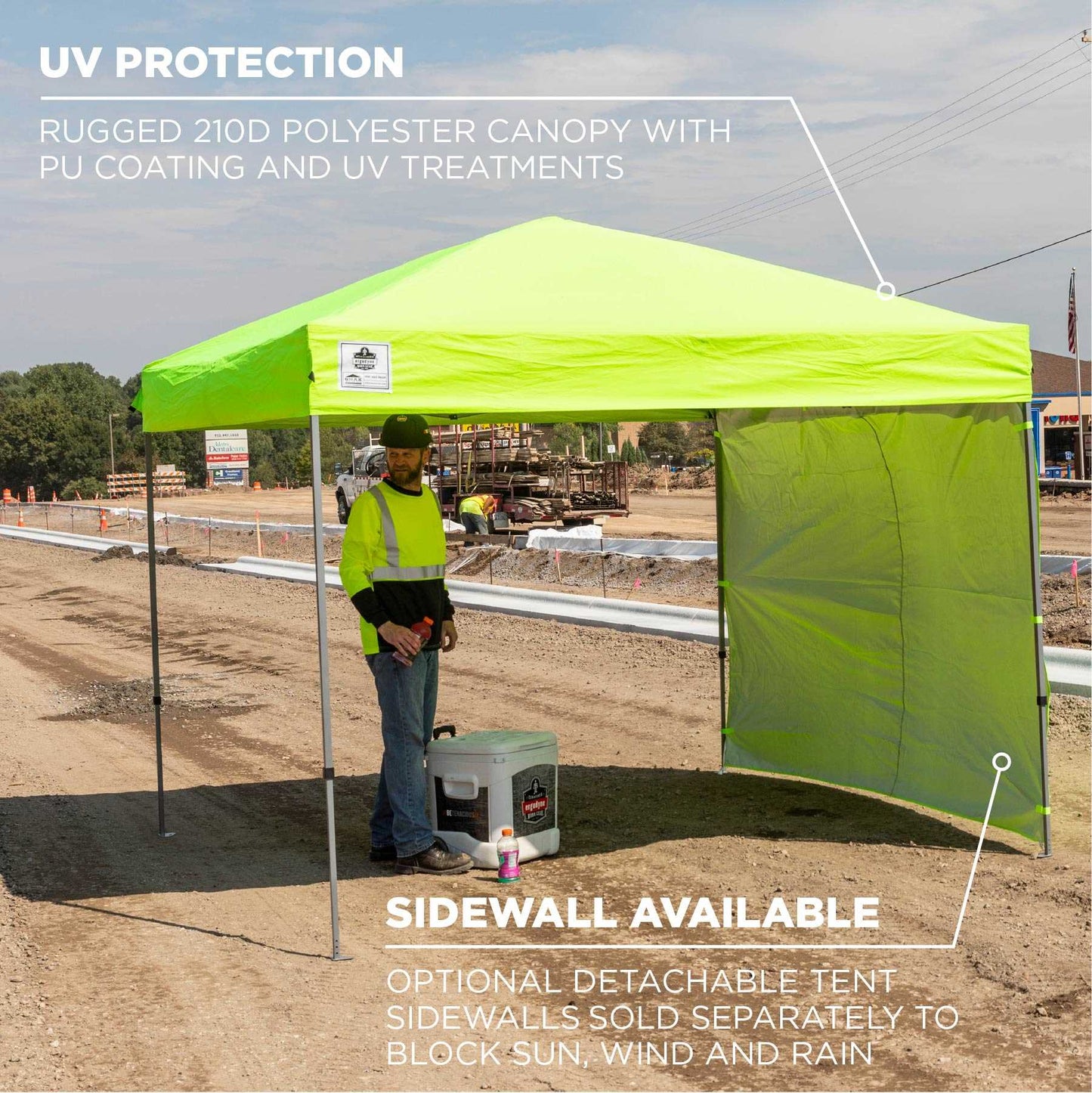 Shax 6010 Pallet of 25 Lime Lightweight Pop-Up Tent - 10ft x 10ft