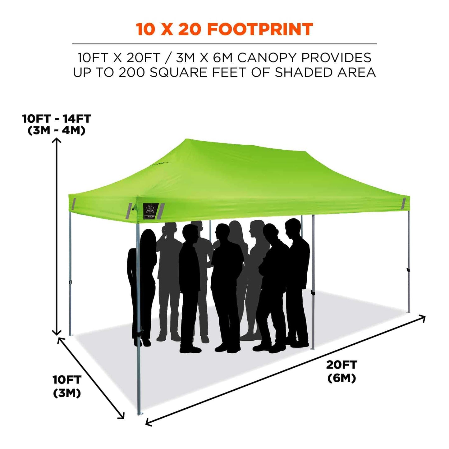 Shax 6015 Pallet of 10 Lime Heavy-Duty Pop-Up Tent - 10ft x 20ft