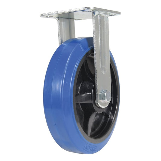Vestil CST-BB-8X2ER-R Elastic Rubber Rigid Caster 8 In. Diameter x 2 In. Width 770 Lb. Capacity Blue/Black