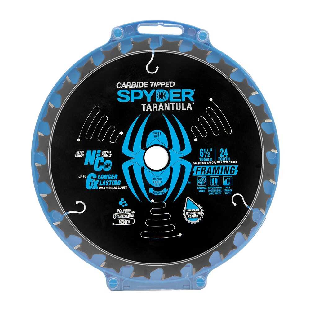 Spyder 13004 Spyder Framing 6-1/2-In 24-Tooth Rough Finish Tungsten Carbide-Tipped Steel Circular Saw Blade