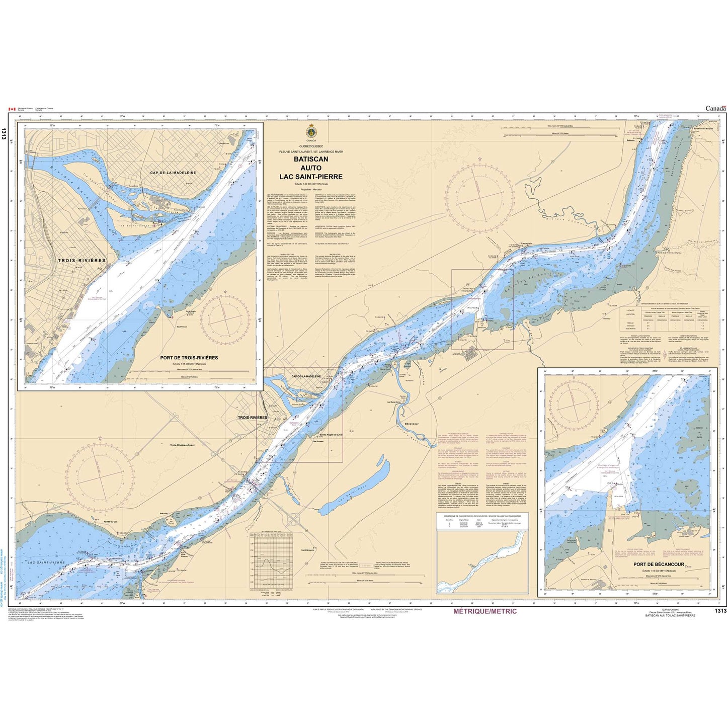 Paradise Clay CAN1313 CHS Chart Batiscan au/to Lac Saint-Pierre