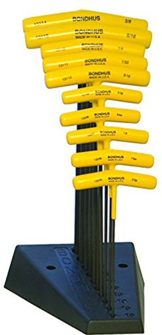 BONDHUS® 13190 T-Handle Hex Key Setw/Stand