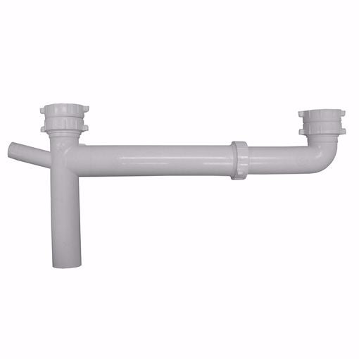 Jones Stephens P37041 White Plastic Universal End Outlet Waste with 3/4" Branch Dishwasher Connection