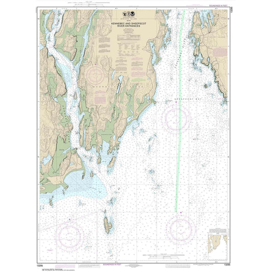 Paradise Clay NO_13295 HISTORICAL NOAA Chart Kennebec and Sheepscot River Entrances