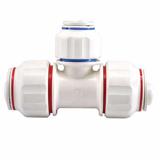 Jones Stephens C76833 3/4" CTS x 3/4" CTS x 1/2" CTS Plastic Twist-to-Lock Push On Tee Union