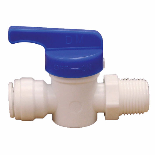 Jones Stephens C76847 3/8" Tube OD x 3/8" MIP Plastic Push On Straight Ball Valve