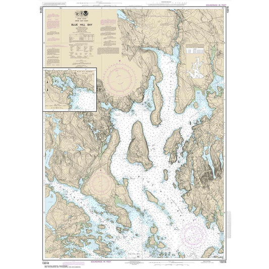 Paradise Clay NO_13316 HISTORICAL NOAA Chart Blue Hill Bay;Blue Hill Harbor