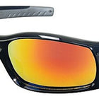 MCR SAFETY SR11R Swagger Polished Black Frame Fire Mirror