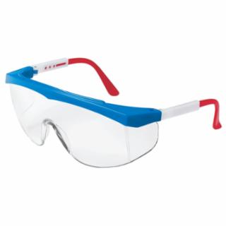 MCR SAFETY SS130 Stratos Red/Wht/Blue Frame Clear Lens