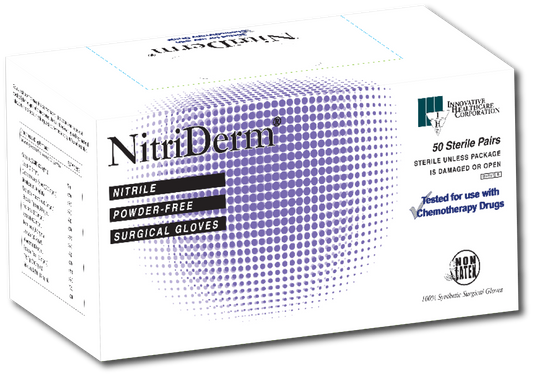 Innovative Healthcare 135260 Nitriderm Nitrile Surgical Gloves - 6, 50 Pr/Bx, 4 Bx/Cs