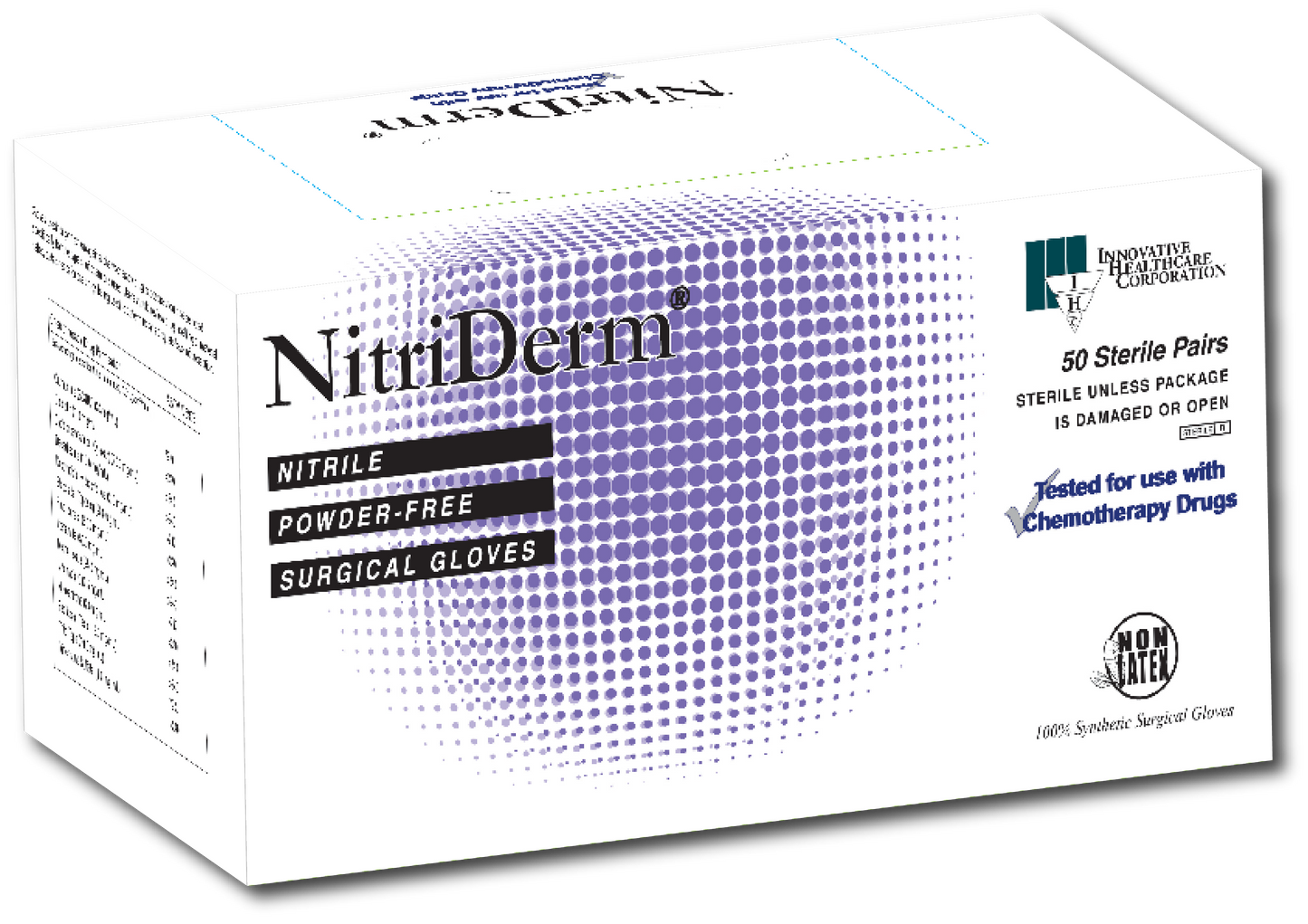 Innovative Healthcare 135290 Nitriderm Nitrile Surgical Gloves - 9, 50 Pr/Bx, 4 Bx/Cs