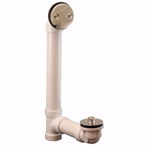 Jones Stephens B0713PN Polished Nickel Two-Hole Lift and Turn Bath Waste Kit, Standard Full Kit, PVC