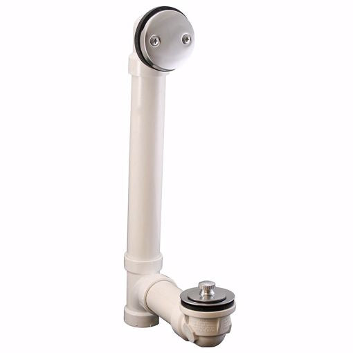 Jones Stephens B0716BS Brushed Stainless Two-Hole Friction Lift Bath Waste Kit, Standard Full Kit, PVC