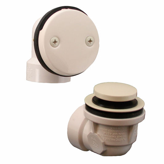 Jones Stephens B0717BI Biscuit Two-Hole Toe Touch Bath Waste Kit, Standard Half Kit, PVC
