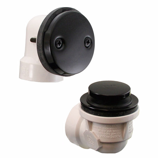 Jones Stephens B0717BL Black Two-Hole Toe Touch Bath Waste Kit, Standard Half Kit, PVC