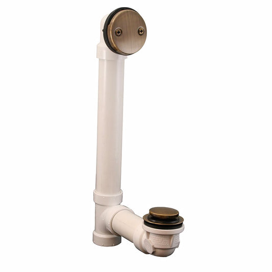 Jones Stephens B0718AB Antique Brass Two-Hole Toe Touch Bath Waste Kit, Standard Full Kit, PVC