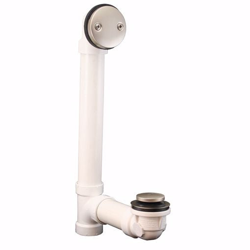Jones Stephens B0718BN Brushed Nickel Two-Hole Toe Touch Bath Waste Kit, Standard Full Kit, PVC