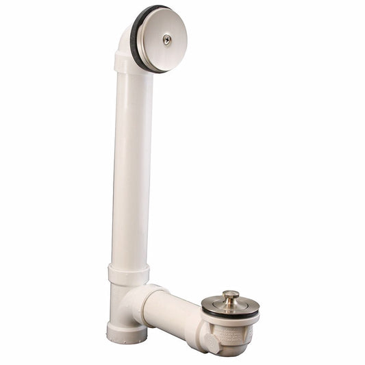 Jones Stephens B0751BN Brushed Nickel One-Hole Lift and Turn Bath Waste Kit, Standard Full Kit, PVC