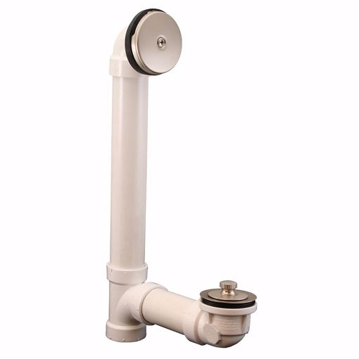 Jones Stephens B0753BN Brushed Nickel One-Hole Friction Lift Bath Waste Kit, Standard Full Kit, PVC