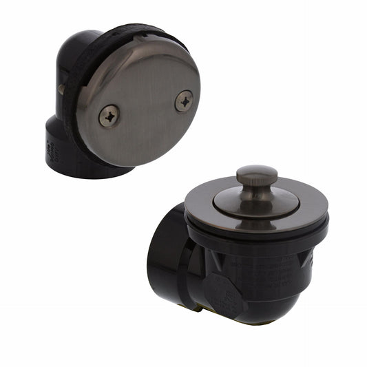 Jones Stephens B0811AB Antique Brass Two-Hole Lift and Turn Bath Waste Kit, Standard Half Kit, ABS