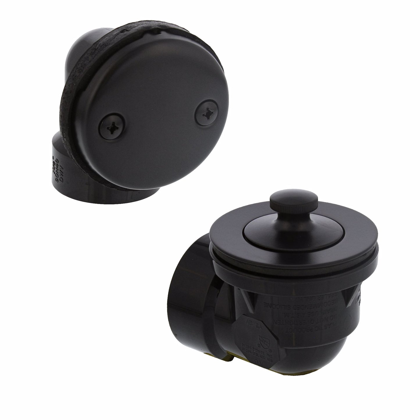 Jones Stephens B0811BL Black Two-Hole Lift and Turn Bath Waste Kit, Standard Half Kit, ABS