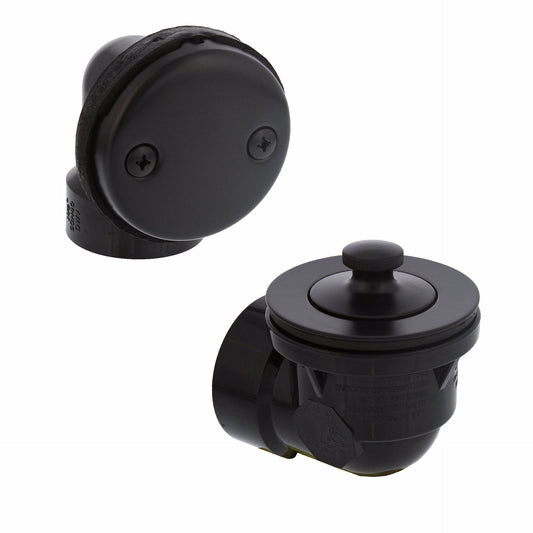 Jones Stephens B0811BL Black Two-Hole Lift and Turn Bath Waste Kit, Standard Half Kit, ABS