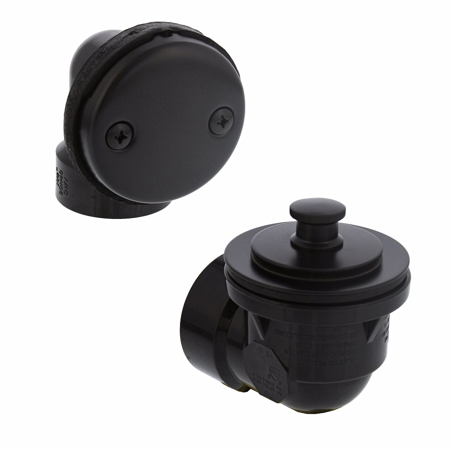 Jones Stephens B0815BL Black Two-Hole Friction Lift Bath Waste Kit, Standard Half Kit, ABS