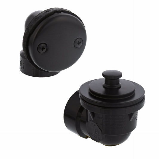 Jones Stephens B0815BL Black Two-Hole Friction Lift Bath Waste Kit, Standard Half Kit, ABS