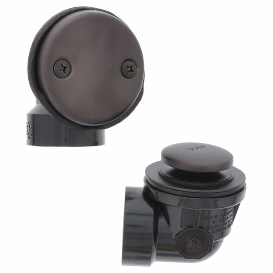 Jones Stephens B0817RB Oil Rubbed Bronze Two-Hole Toe Touch Bath Waste Kit, Standard Half Kit, ABS