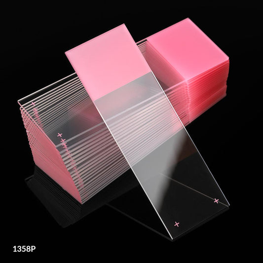 Globe Scientific 1358P Microscope Slides Diamond White Glass 25 x 75mm Charged 90° Ground Edges Pink Frosted 72/Box 20 Boxes/Case (10 Gross)