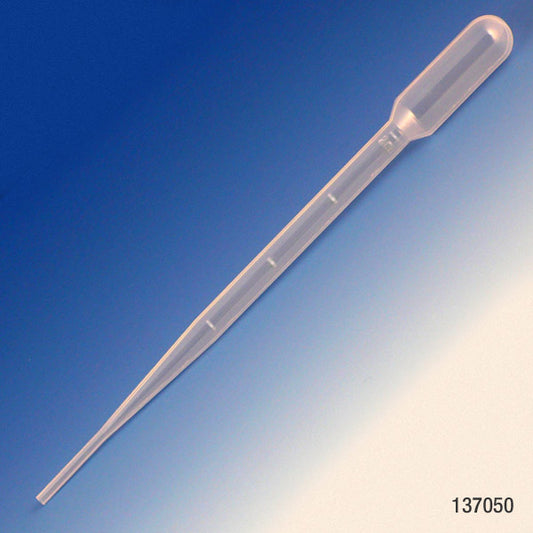Globe Scientific 137050-500 Transfer Pipet 5.0mL Blood Bank Graduated to 2mL 155mm 500/Dispenser Box