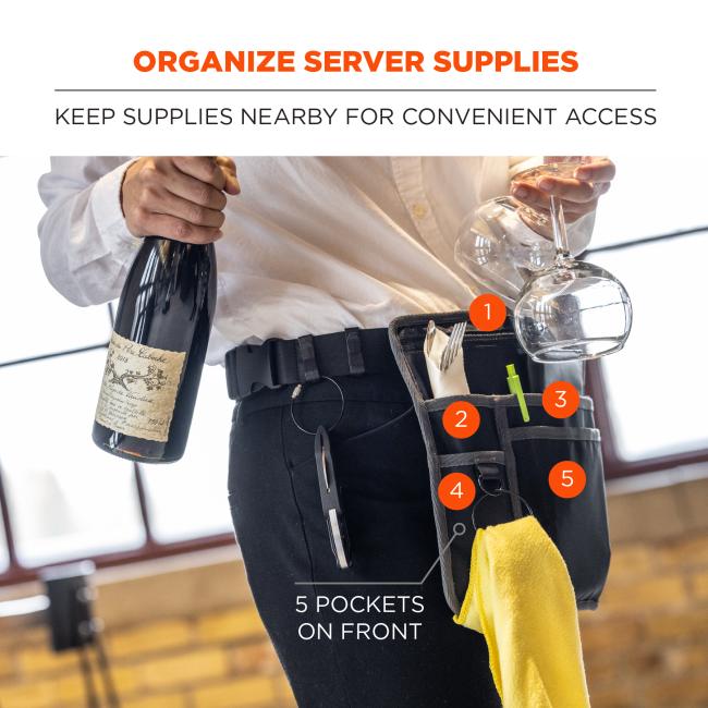 Ergodyne 13719 Arsenal 5716 Server Apron Pouch with Pockets