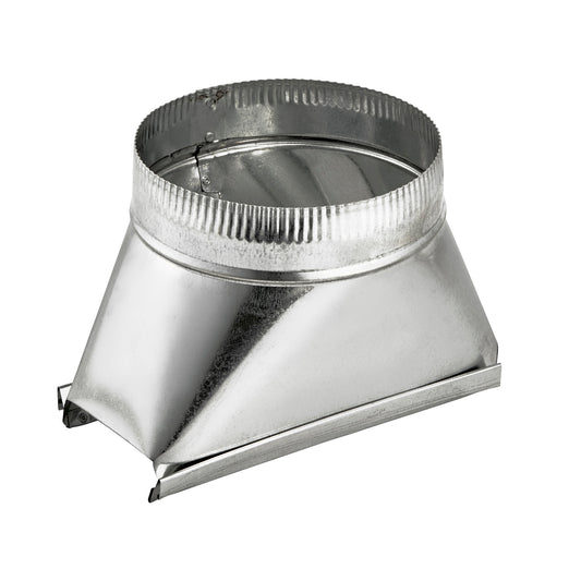 Lambro 122 Aluminum Duct Stack Boot 3 1/4 Inch X 10 Inch To 6 Inch Round