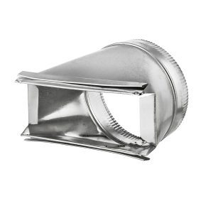 Lambro 122 Aluminum Duct Stack Boot 3 1/4 Inch X 10 Inch To 6 Inch Round