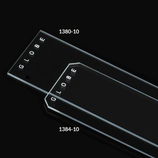 Globe Scientific 1380-10 Microscope Slides Diamond White Glass 25 x 75mm 90° Ground Edges Plain 72/Box 20 Boxes/Case (10 Gross)