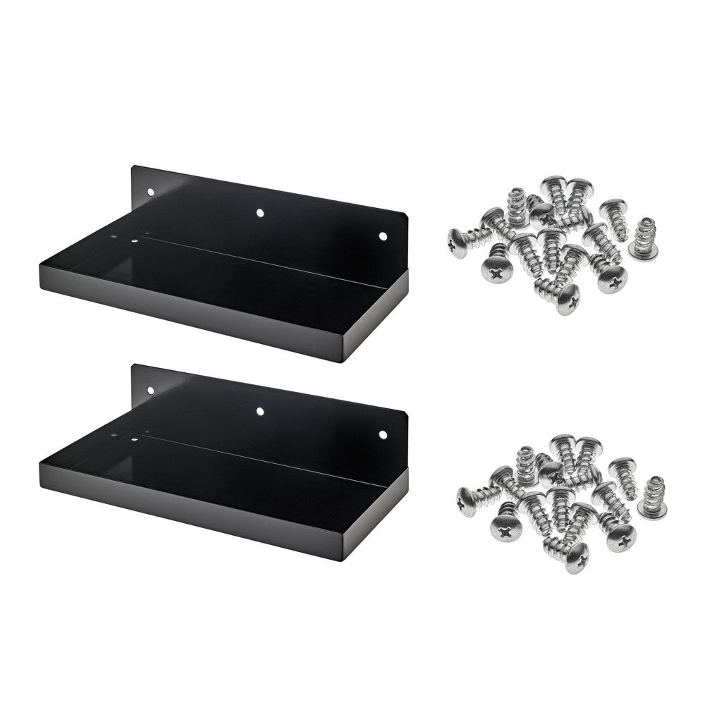 Triton Products 76126BK-2 12" W  x 6" D Black DuraHook Shelf 2PK