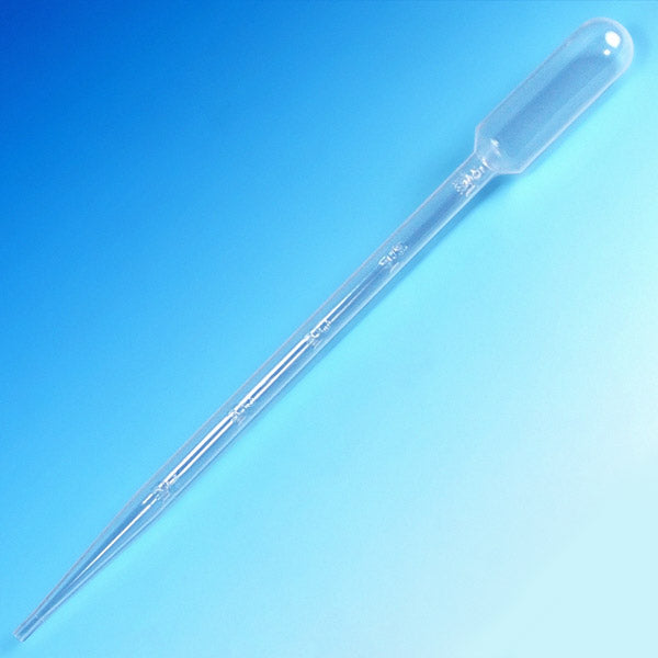Globe Scientific 137040-S20 Transfer Pipet 5.0mL Blood Bank Graduated to 2mL 155mm STERILE 20/Pack 25 Packs/Unit