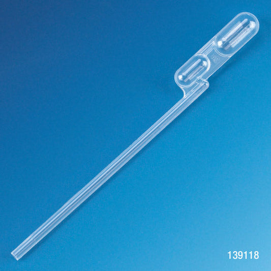 Globe Scientific 139118 Transfer Pipet Exact Volume 250uL (0.25mL) 102mm Long 500/Pack 10 Packs/Case
