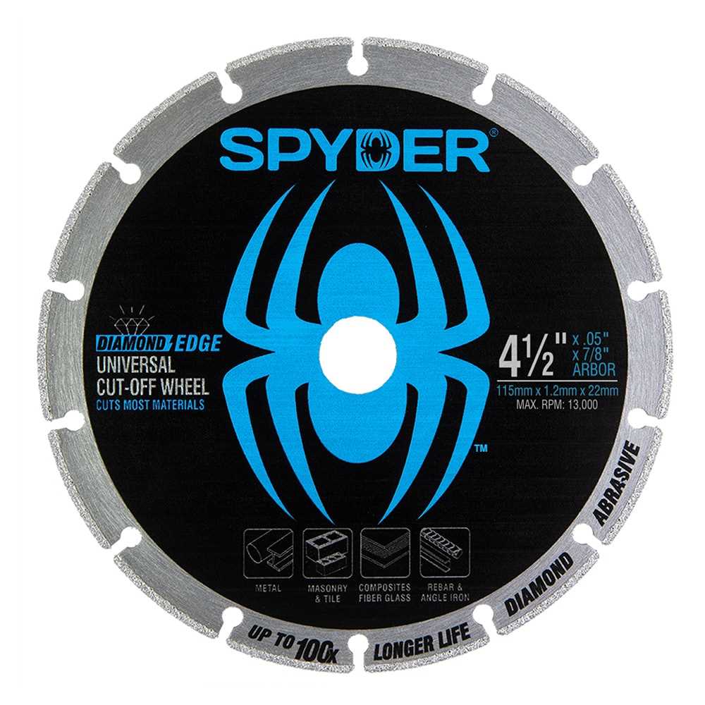 Spyder 14001 Spyder 4.5-In Diamond Cut-Off Wheel