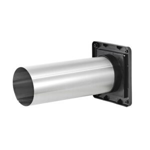 Lambro 1422BLTP 4 Inch Black Plastic Wall Exhaust Single Flap Vent – 11 Inch Pipe