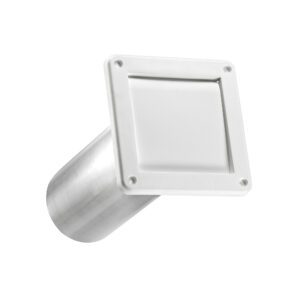 Lambro 1422WTP 4 Inch White Plastic Wall Exhaust Single Flap Vent – 11 Inch Pipe