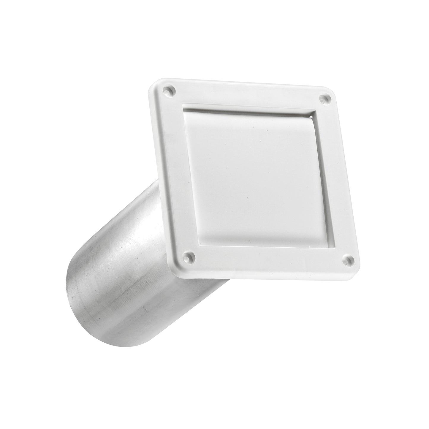 Lambro 1422WTP-R 4 Inch White Plastic Wall Exhaust Single Flap Vent – 11 Inch Pipe (Retail)