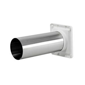 Lambro 1422WTP 4 Inch White Plastic Wall Exhaust Single Flap Vent – 11 Inch Pipe