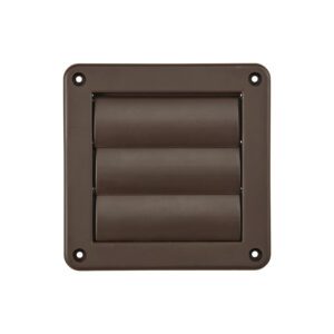 Lambro 1423B 4 Inch Brown Plastic Wall Exhaust Louvered Dryer Vent