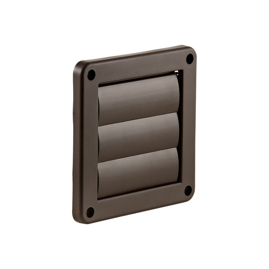 Lambro 1423B 4 Inch Brown Plastic Wall Exhaust Louvered Dryer Vent