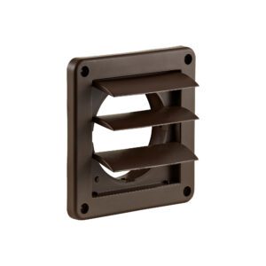 Lambro 1423B 4 Inch Brown Plastic Wall Exhaust Louvered Dryer Vent